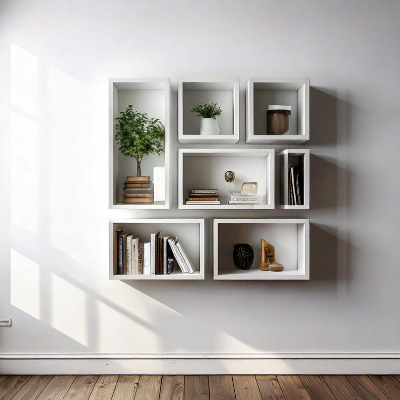 Floating Bookshelves Set – Wall-Mounted Bookcase